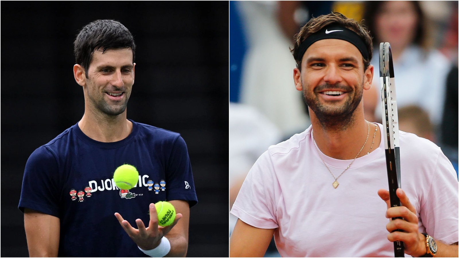 WATCH: Novak Djokovic and Grigor Dimitrov choose Trick during their Halloween day training session at the Paris Masters 2021