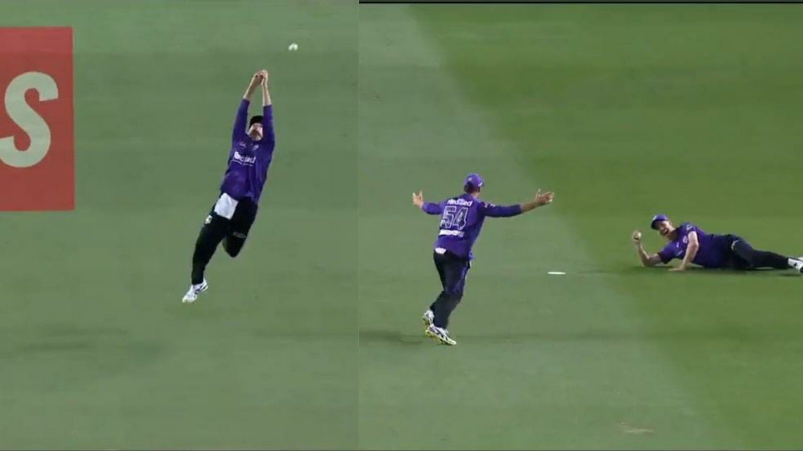 WATCH – Riley Meredith completes a ‘volleyball’ catch as Peter Handscomb pouched the ball in air at first slip