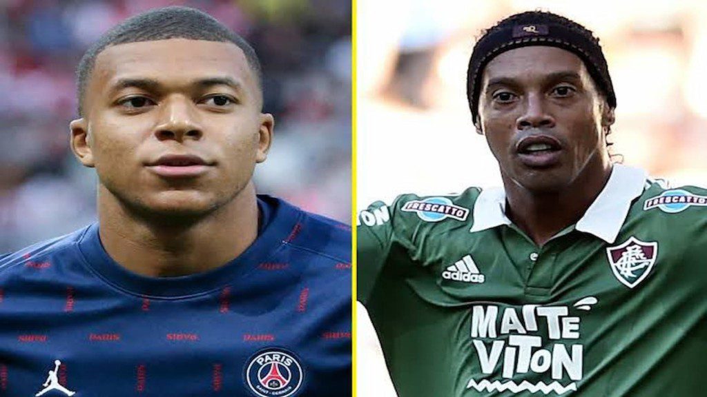 Ronaldinho and Kylian Mbappe 