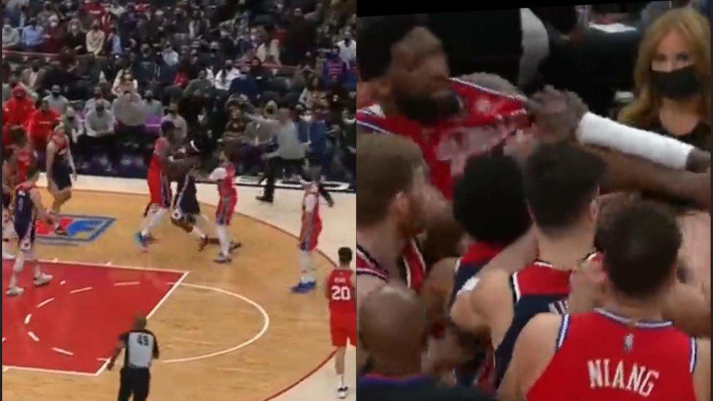 Joel Embiid and Montrezl Harrell get into a nasty fight