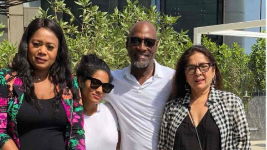 Sir Vivian Richards and Neena Gupta with their daughter