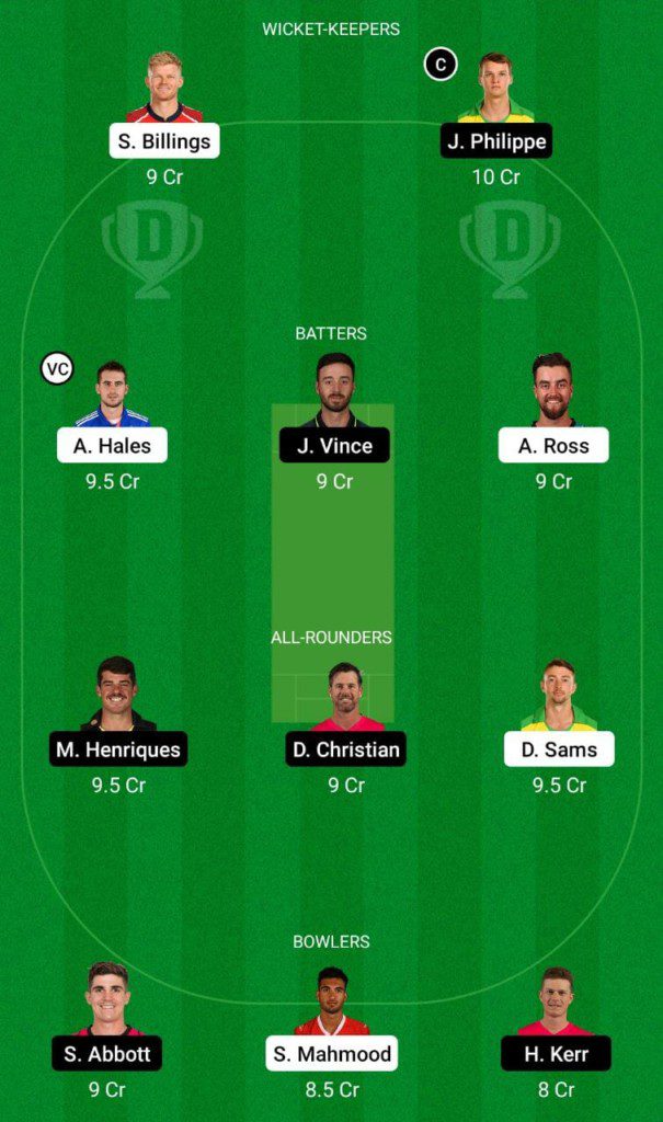 THU vs SIX Dream11