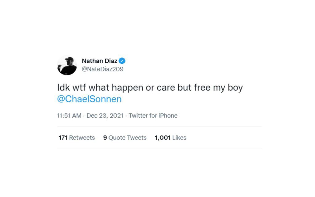 Nate Diaz wants Chael Sonnen free