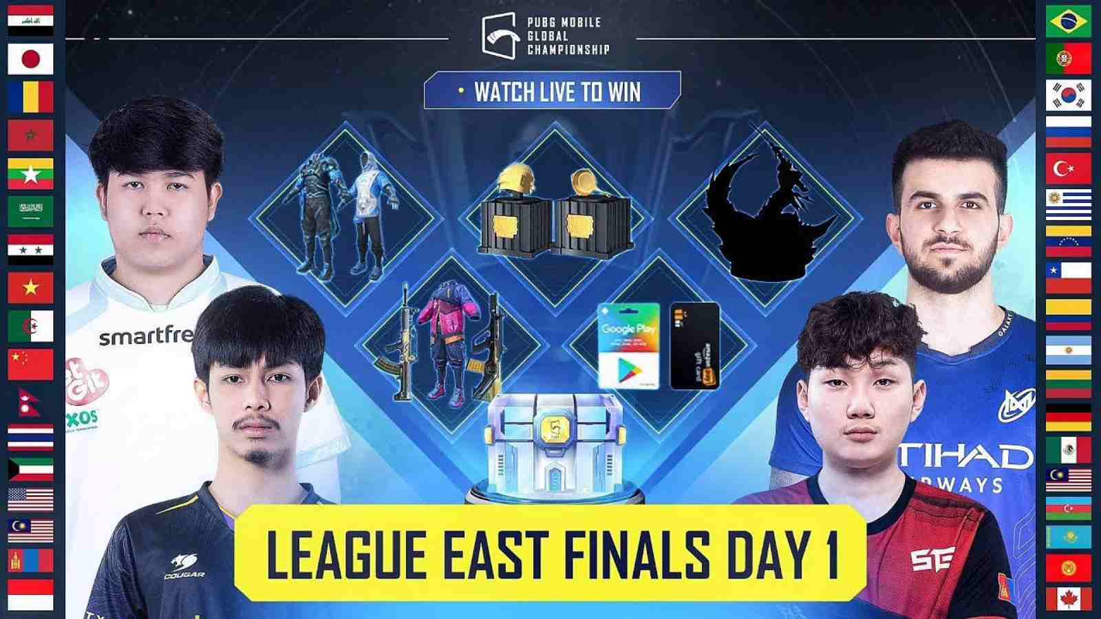 PUBG Mobile Global Championship 2021 East League Finals: Day 1 Overall standings