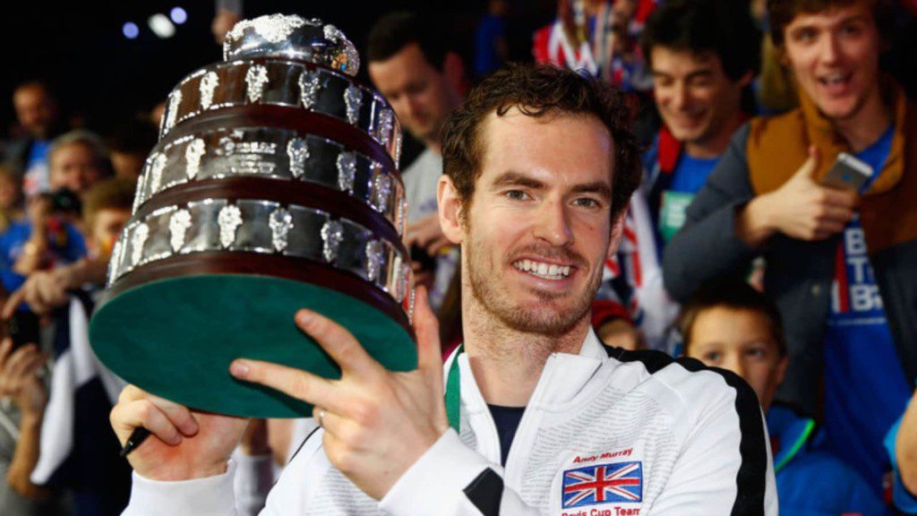 Andy Murray with his 2015 Davis Cup trophy