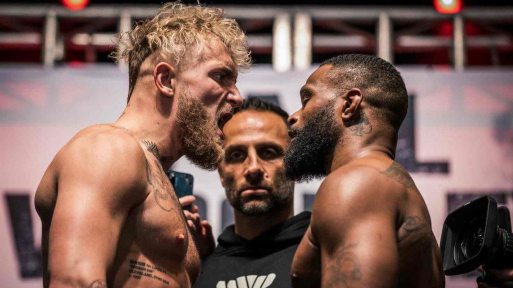 Tyron Woodley and Jake Paul