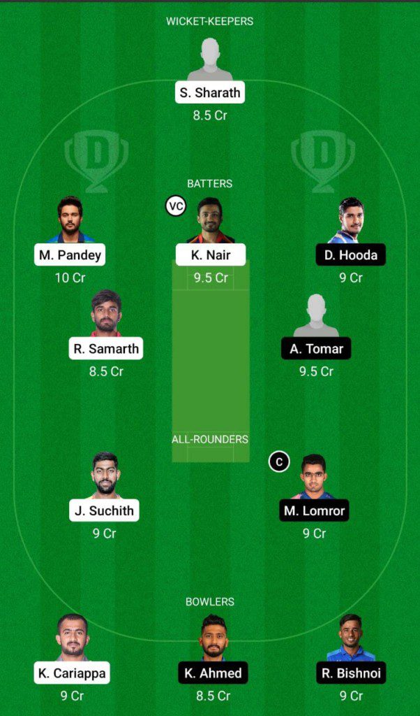 KAR vs RAJ Dream11