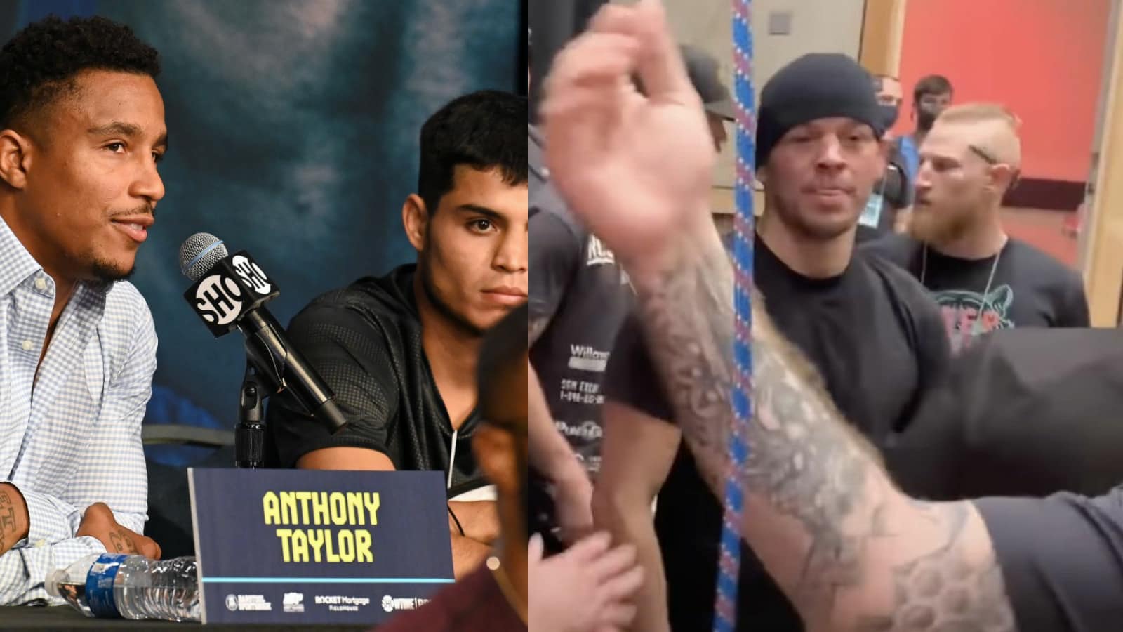 “Backed out like a little puppy”- Anthony Taylor and AJ Mckee react to weigh-in bust up with Nate Diaz