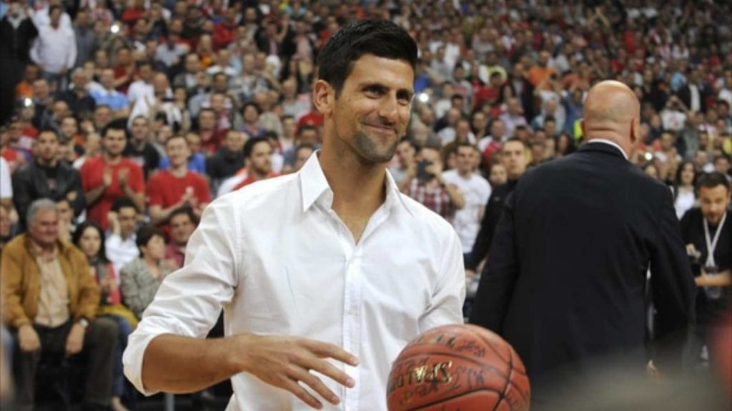 Novak Djokovic playing Basketball