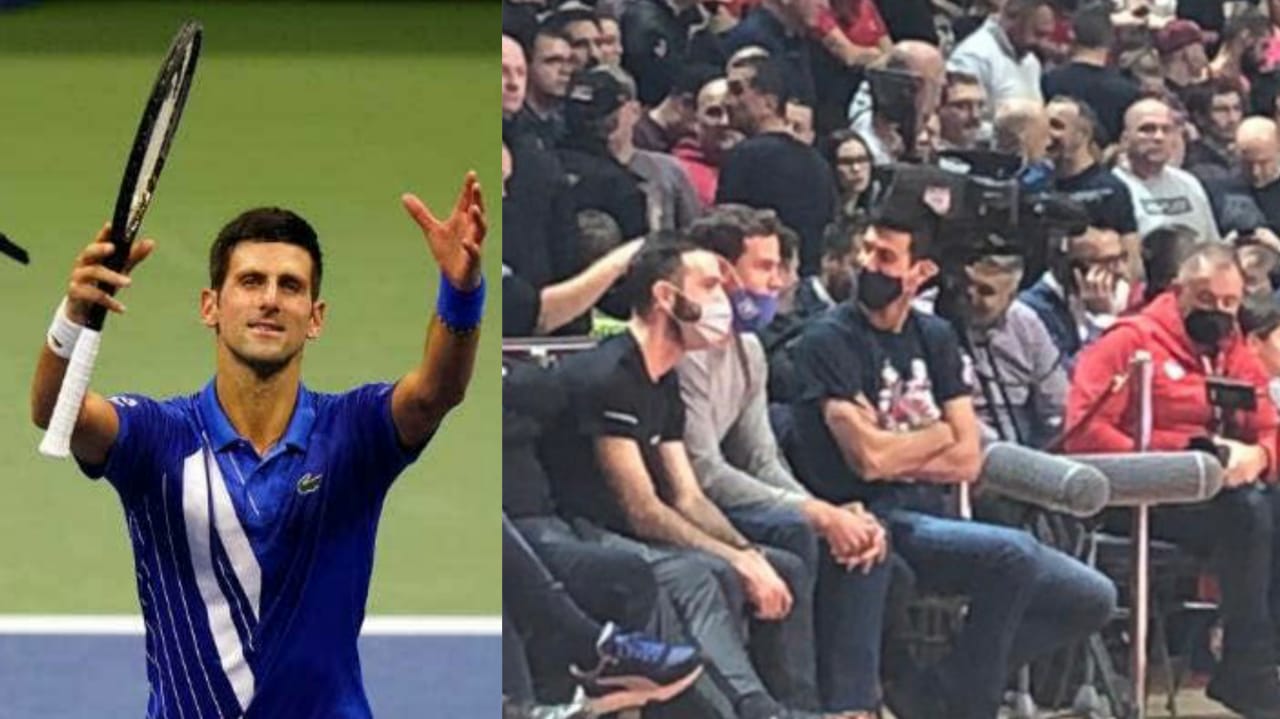 WATCH- Novak Djokovic appears in Belgrade watching Crvena zvezda face Barcelona in the EuroLeague!