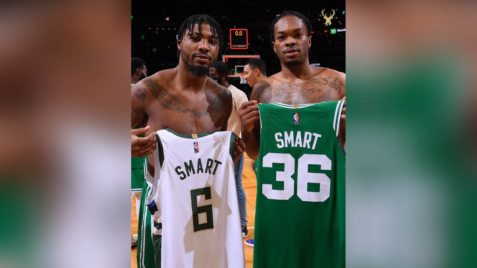 “A Smart exchange”- Twitter reacts to Marcus Smart and Javonte Smart exchanging Jersey after Celtics vs Bucks clash