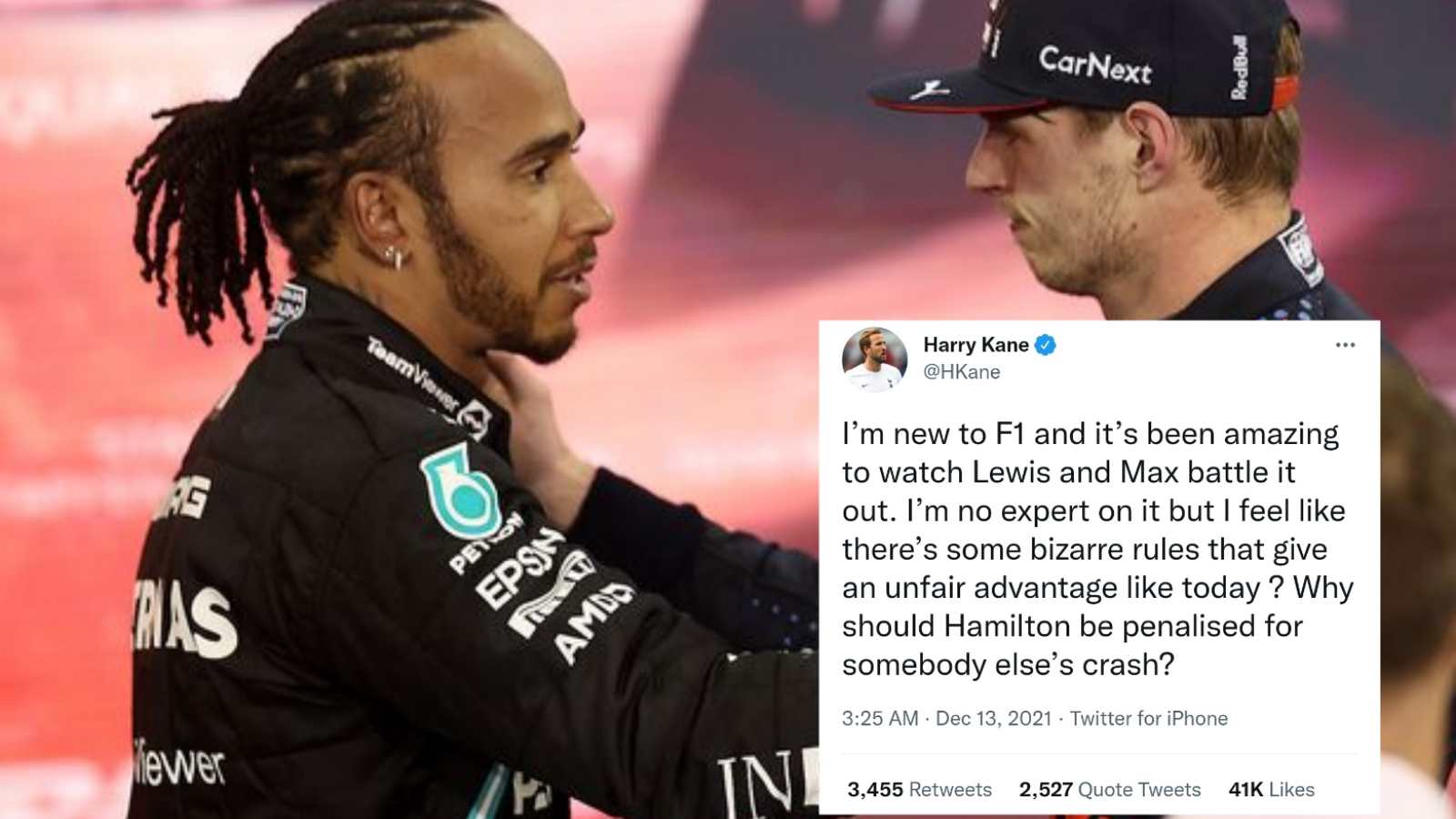 “Shame it had to end like that”- Harry Kane chides safety car regulations that undid Lewis Hamilton