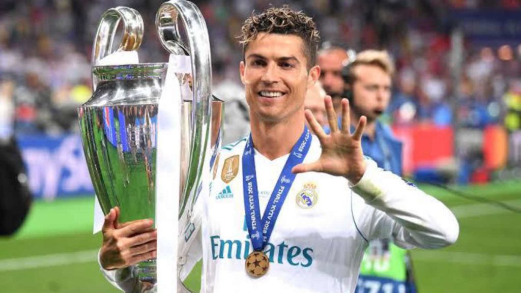 Cristiano Ronaldo holding his FIFTH UEFA CHAMPIONS LEAGUE trophy rightly proving- Why is Cristiano Ronaldo nicknamed “Mr. Champions League” .