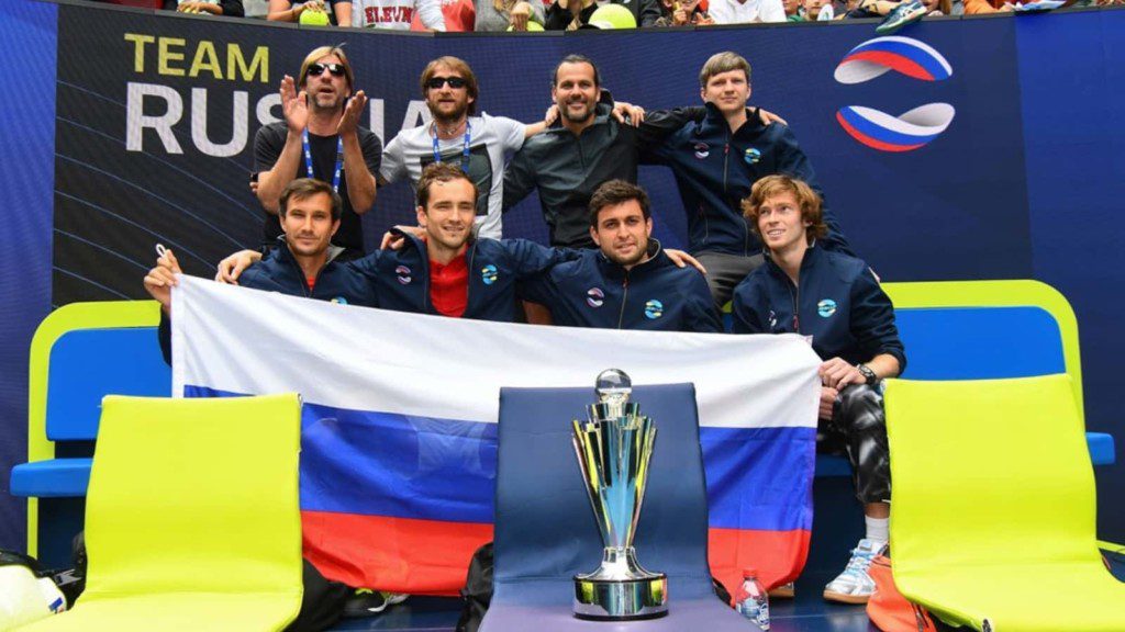 Victorious Russian Team at the 2021 ATP Cup