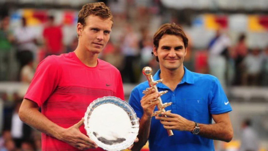 Tomas Berdych and Roger Federer