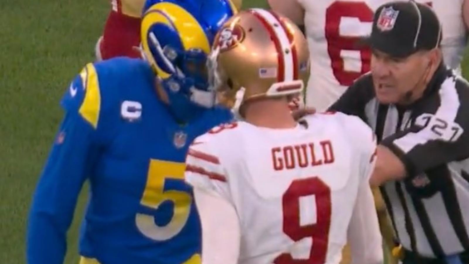 “That escalated quickly,” Jalen Ramsey and Robbie Gould have fiery confrontation during LA Rams win over 49ers