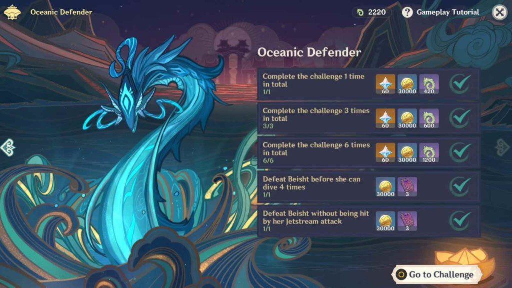 How to complete the Oceanic Defender challenge in Genshin Impact