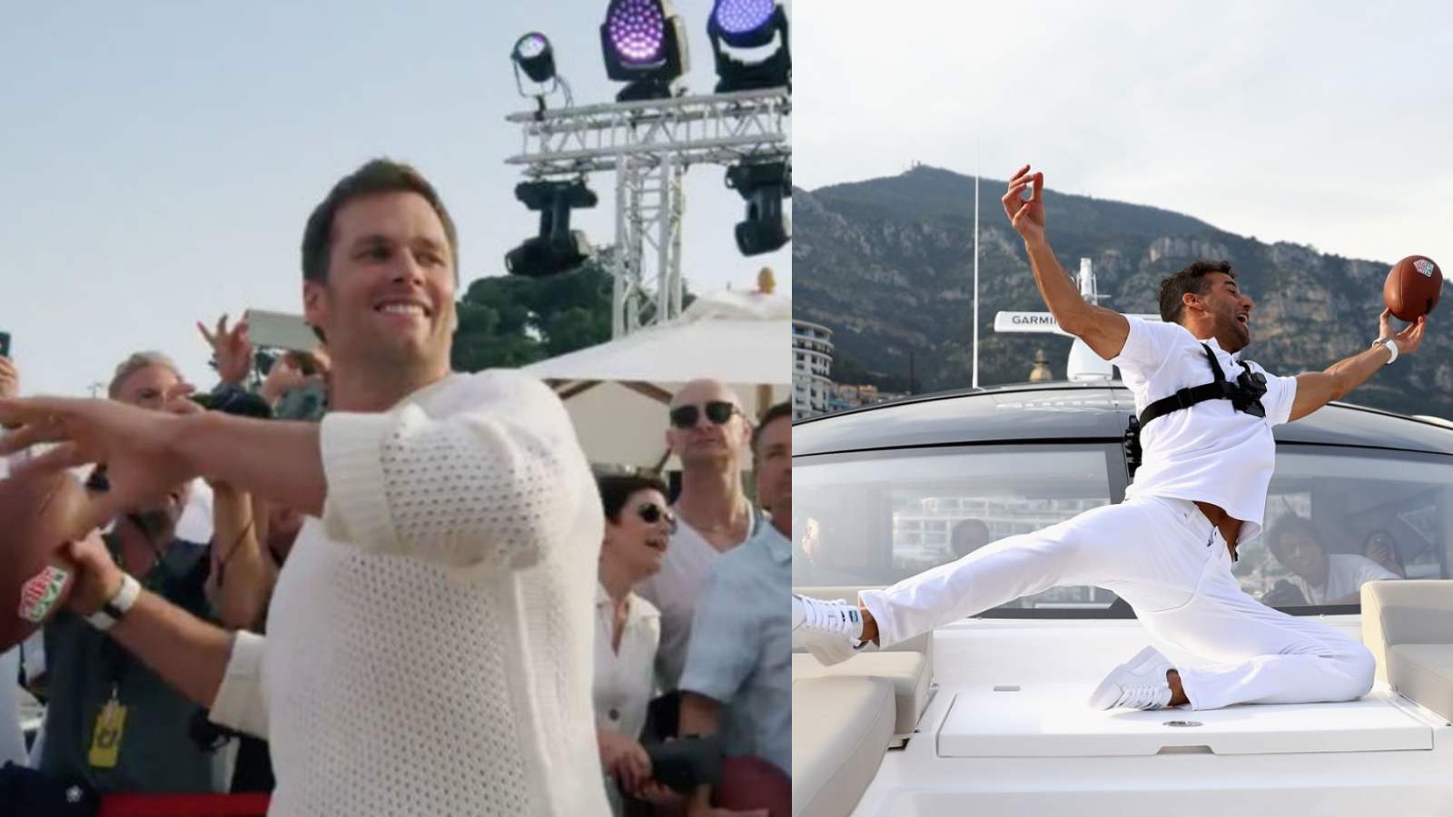 “An NFL-F1 touchdown”: Remember when Tom Brady threw a TD pass to Daniel Riccardo on a yacht in Monaco