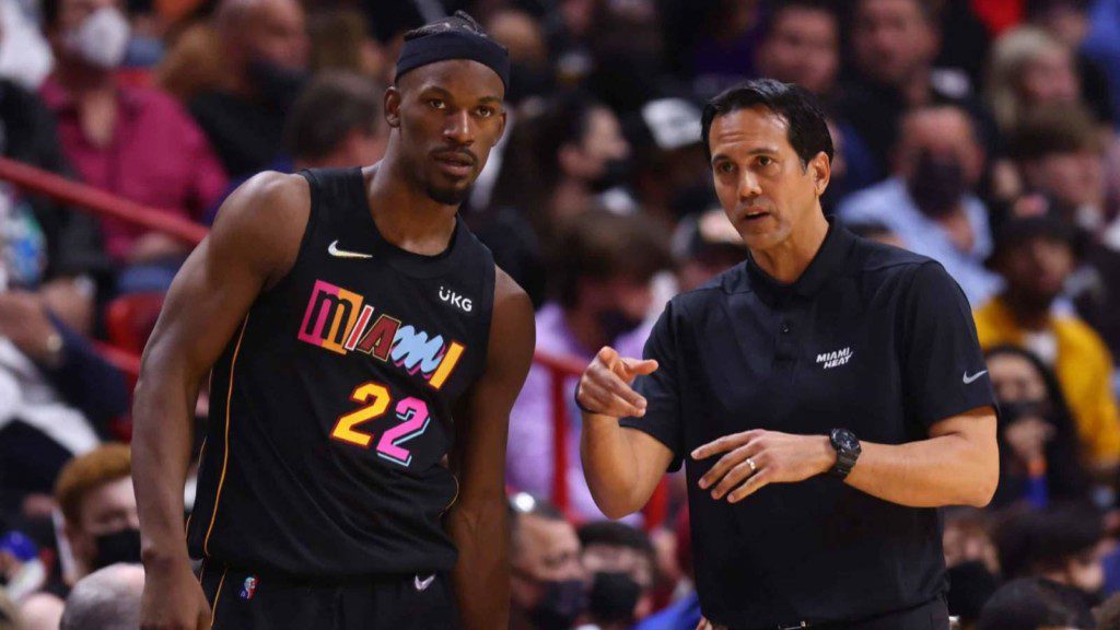 Jimmy Butler with Coach Erik Spoelstra