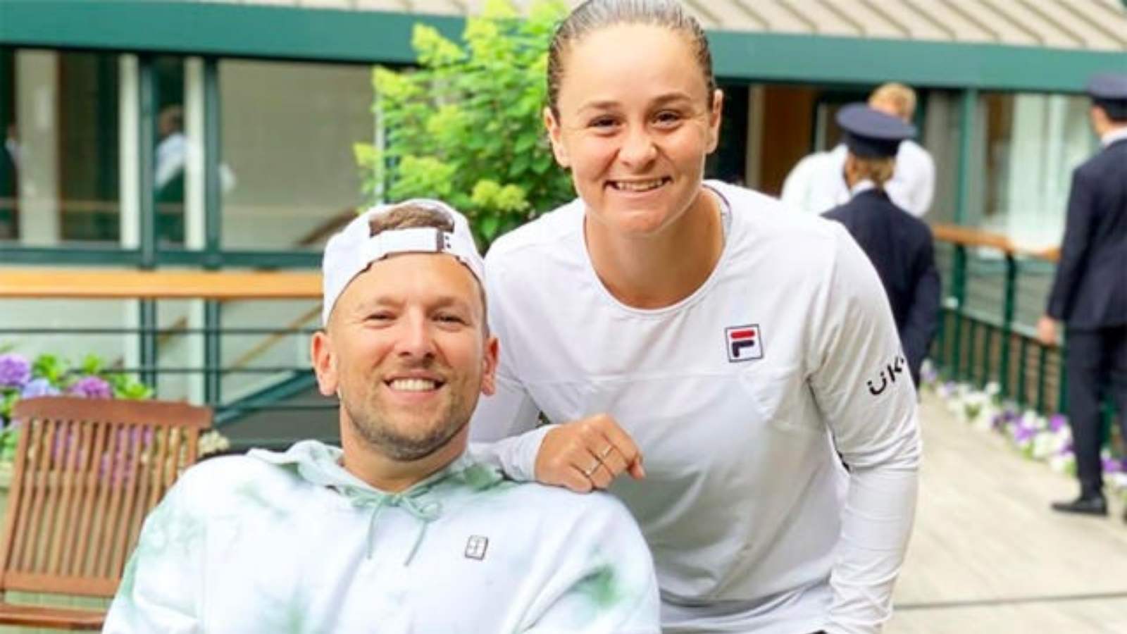 WATCH: Ashleigh Barty rushes for a warm hug with legend Dylan Alcott in a HEARTWARMING moment