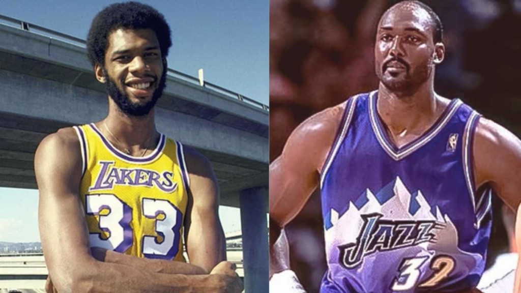 Kareem Abdul-Jabbar and Karl Malone