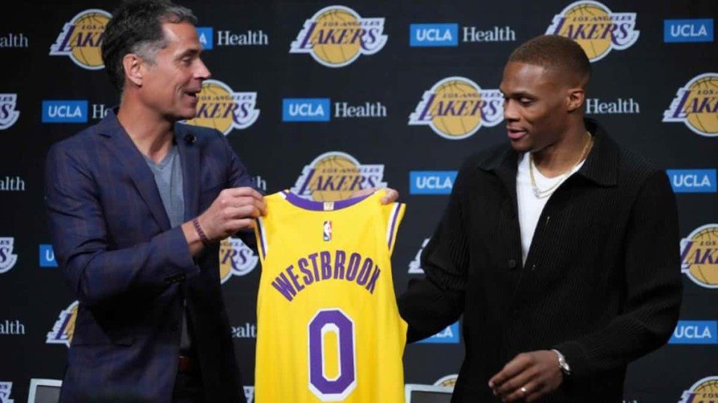 Rob Pelinka and Russell Westbrook