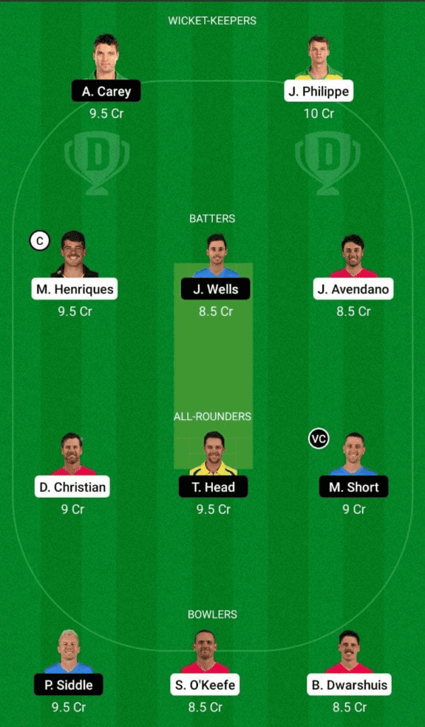 Dream 11 Fantasy Team 1 For SIX vs STR