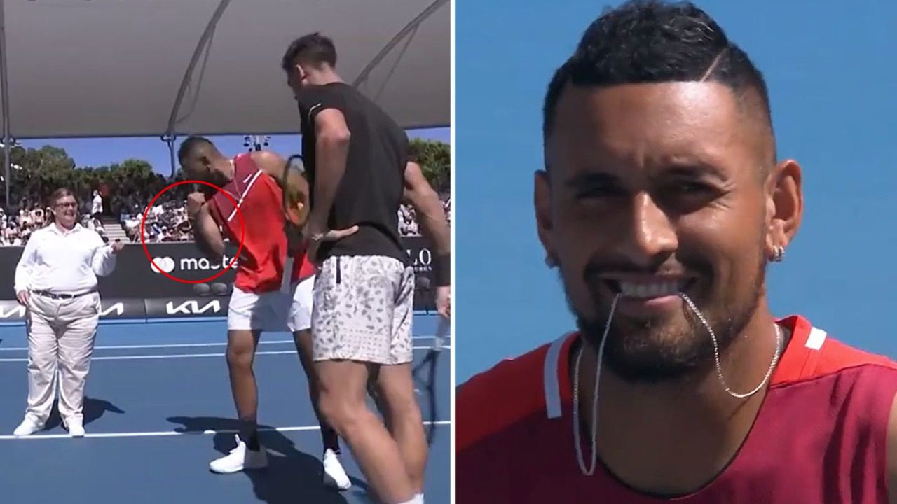 WATCH: ‘Who got the bigger curls?’ Nick Kyrgios’ sassy question for the chair umpire will leave you in SPLITS