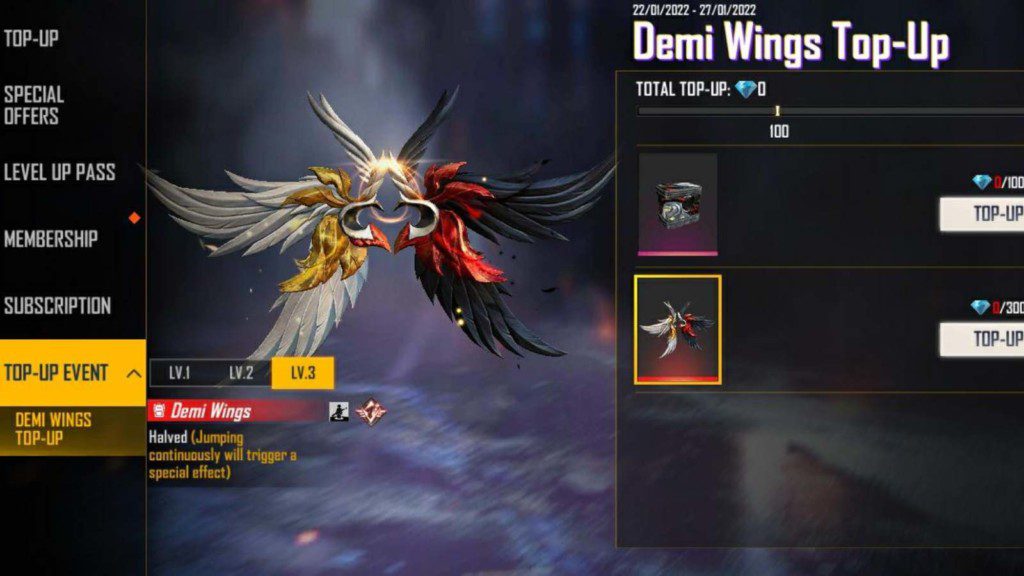 Demi Wings Top-Up Event