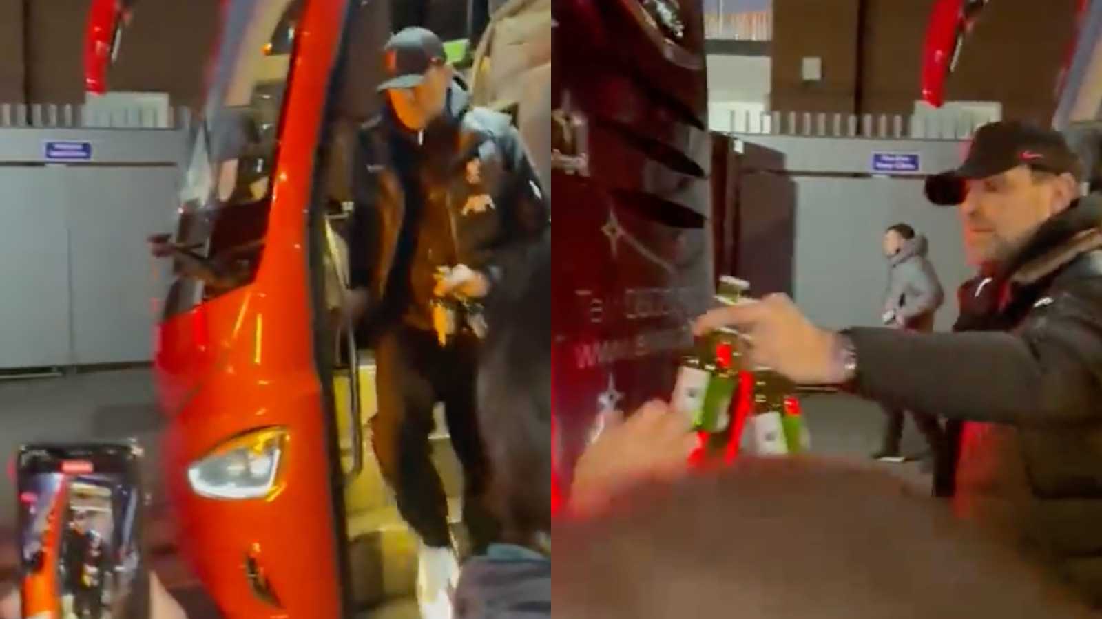 WATCH: Jurgen Klopp spotted passing Beer bottles to fans after Liverpool’s 3-1 win over Crystal Palace