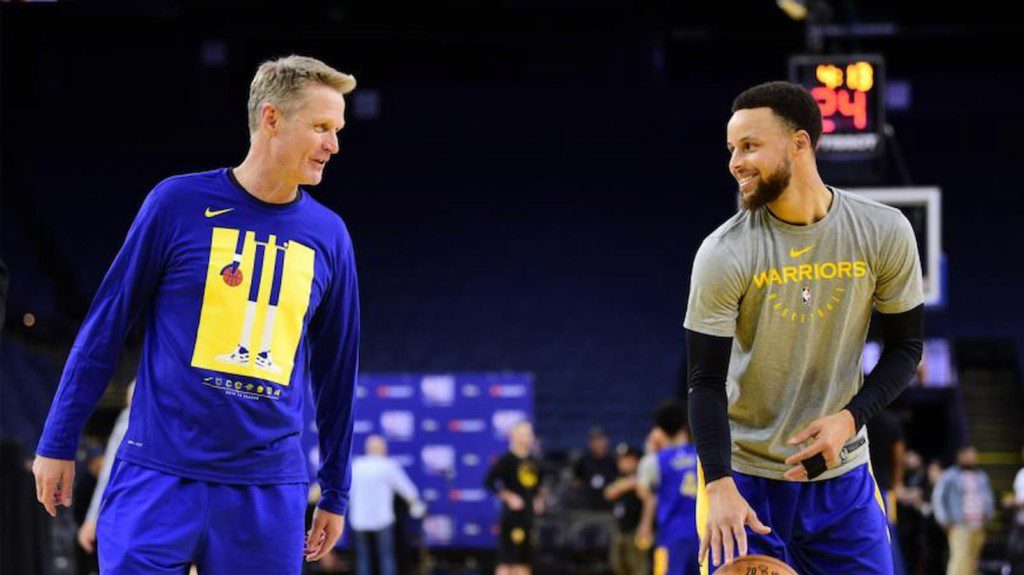 Steve Kerr and Stephen Curry