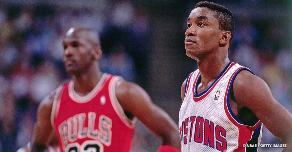 Isiah Thomas and Michael Jordan