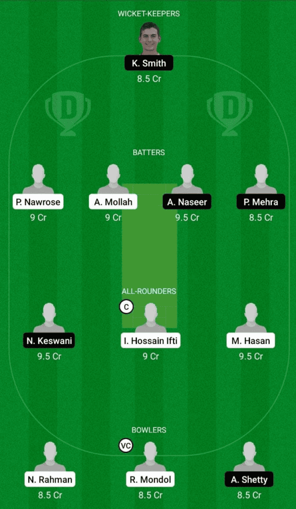 Dream 11 Fantasy Team 1 For BD-U19 vs UAE-U19