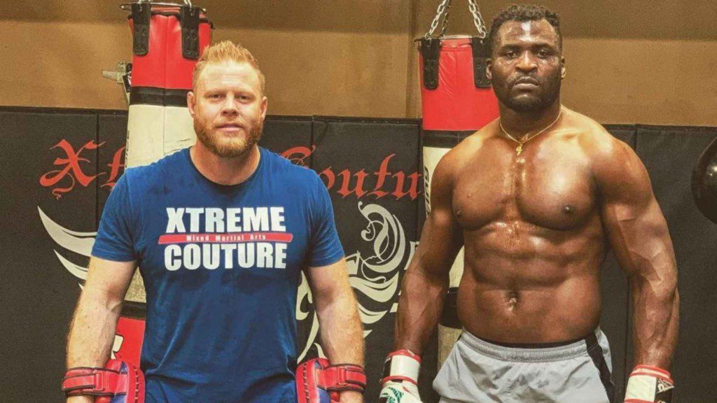 Francis Ngannou with his new coach Eric Nicksick