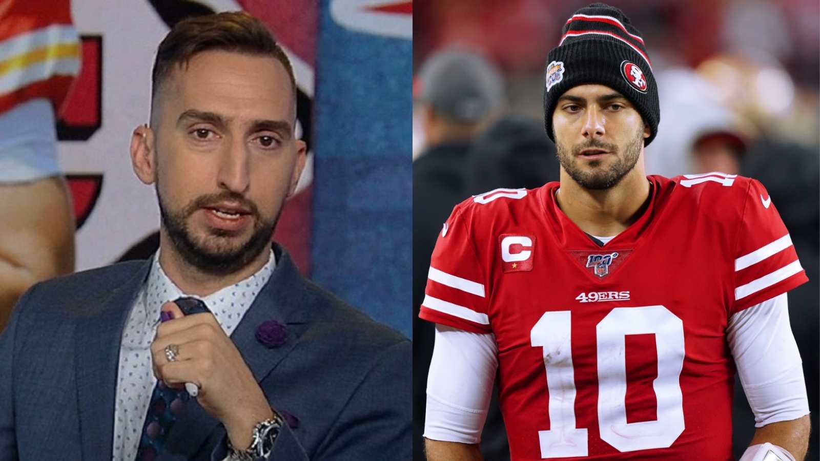 “He’s more likely to be the reason they lose.” Nick Wright believes that Jimmy Garoppolo will be the Niners downfall this postseason