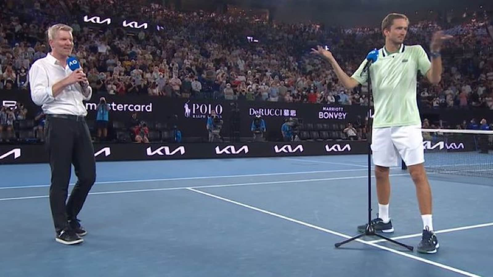 “At least respect Jim Courier” Daniil Medvedev hits back at the hostile crowd at Rod Laver Arena after defeating Nick Kyrgios