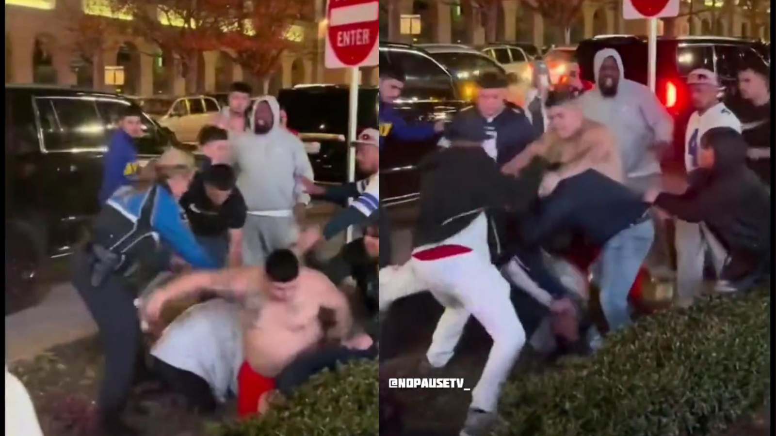 “Absolute Madness”: Cowboys & 49ers fans BRUTALLY thrash each other outside the stadium