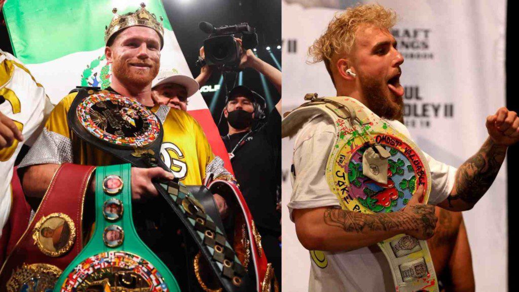 Canelo Alvarez(L), Jake Paul(R)