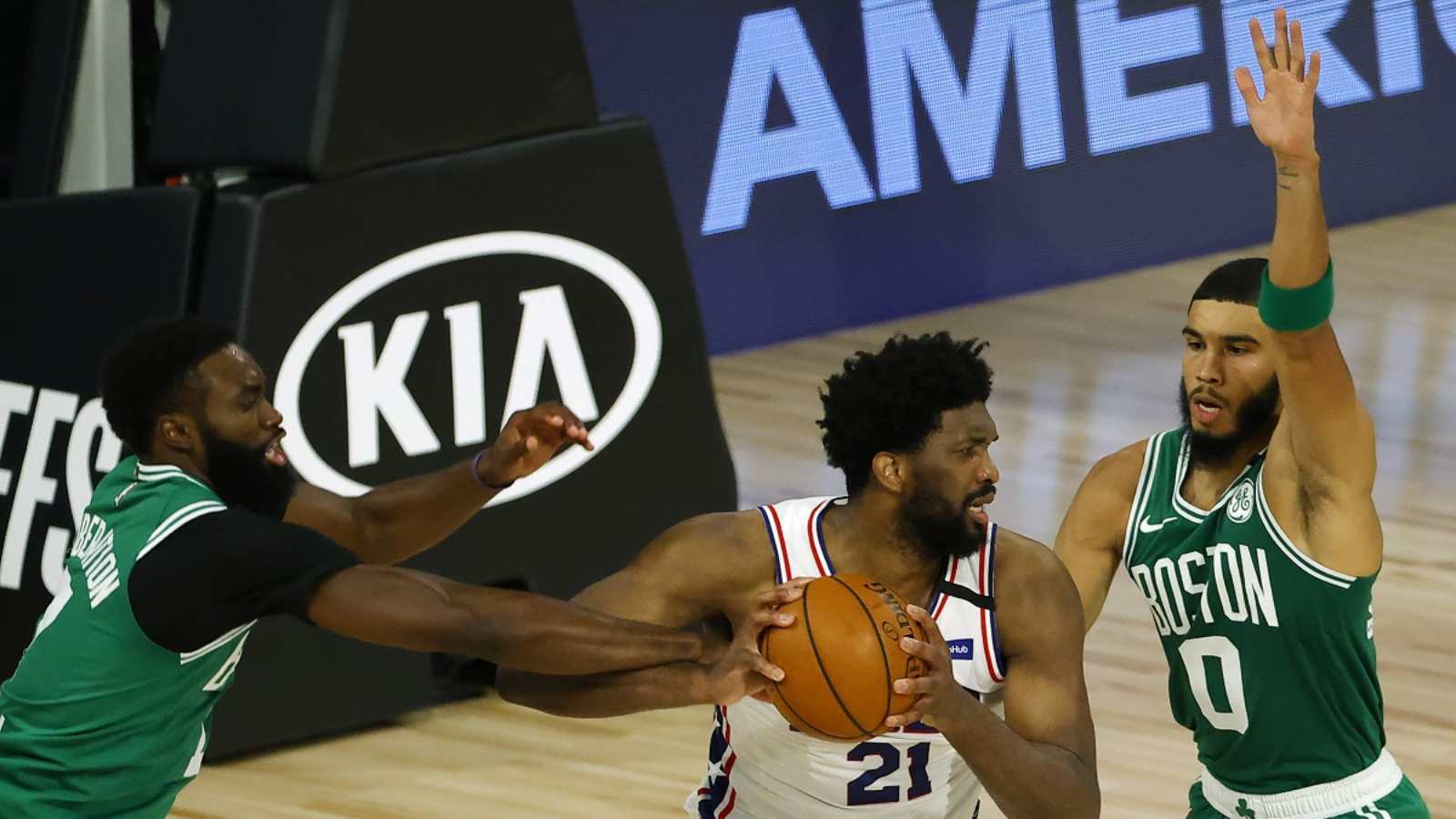 Joel Embiid throw subtle shade at Jayson Tatum and Boston Celtics after blowout win