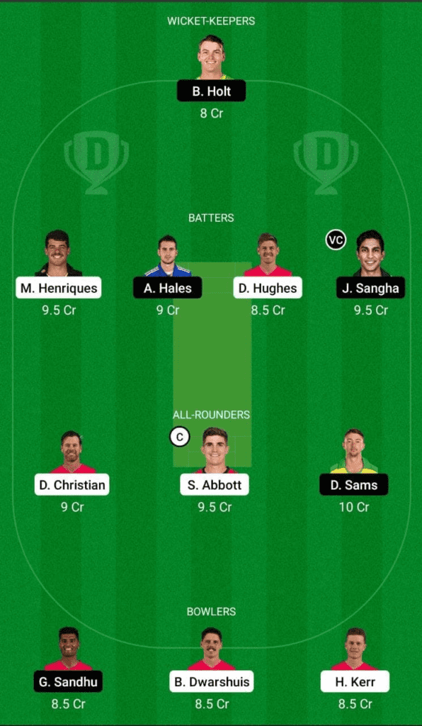 Dream 11 Fantasy Team 2 For SIX vs THU