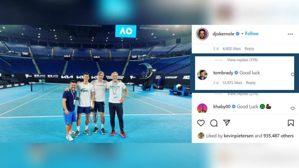 Tom Brady comments on Djokovic's post