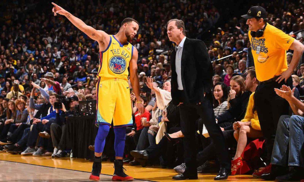 Joe Lacob and Stephen Curry