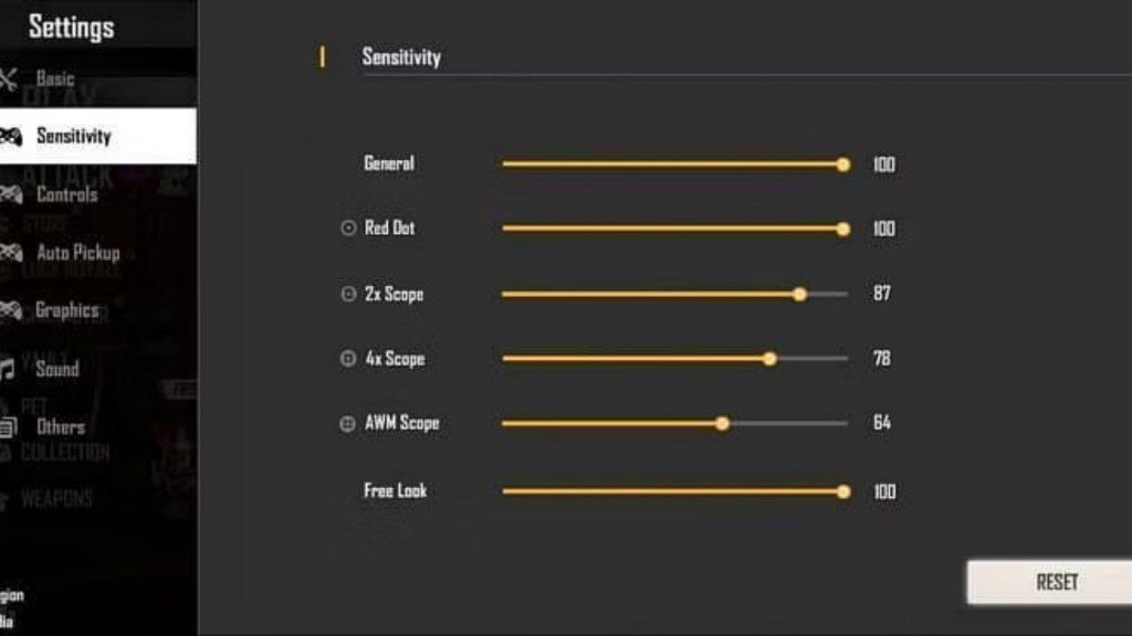 Best Sensitivity Settings In Free Fire