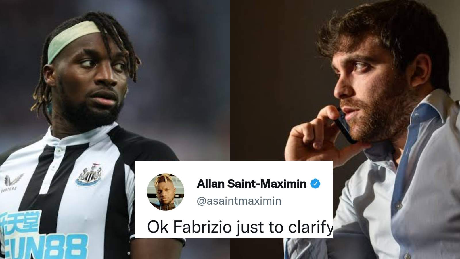 “Hey Fabrizio!”: Allan Saint-Maximin calls out Fabrizio Romano on twitter to enquire about THIS player