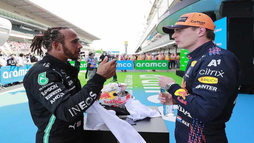 Lewis Hamilton and Max Verstappen