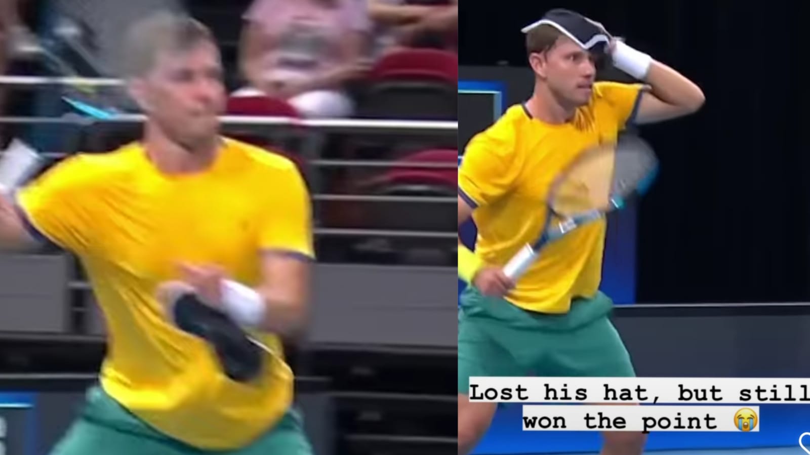 WATCH! “Hats Off!” Aussie Tennis star wins a hilarious rally while ‘Holding His Cap’ at the ATP Cup