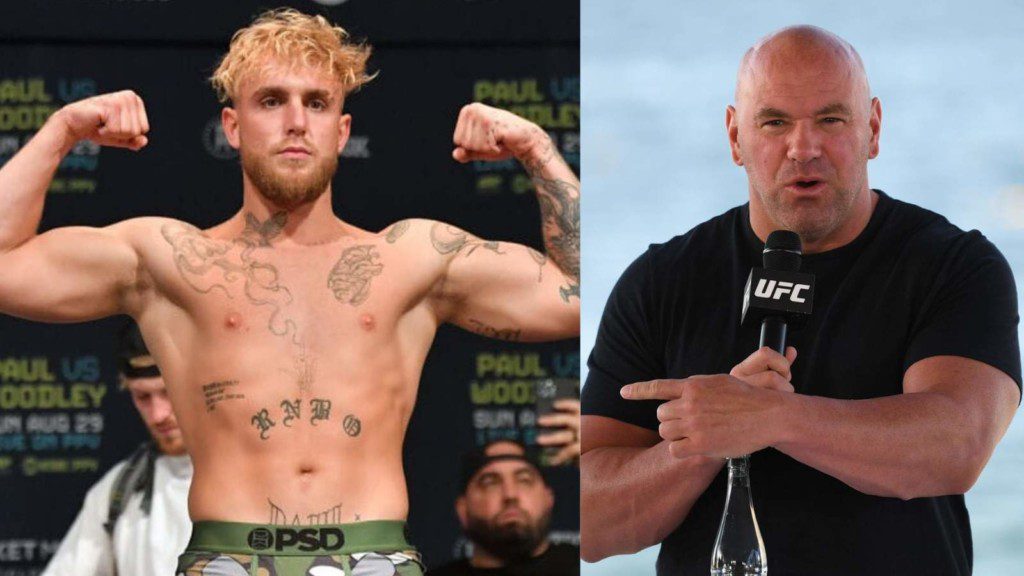 Jake Paul (L), Dana White (R)