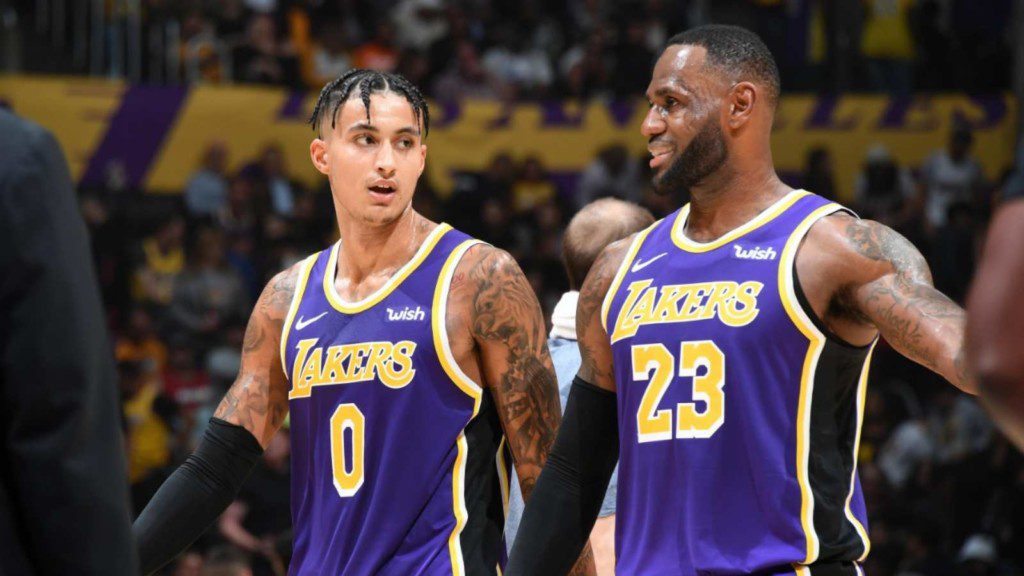 Kyle Kuzma with LeBron James