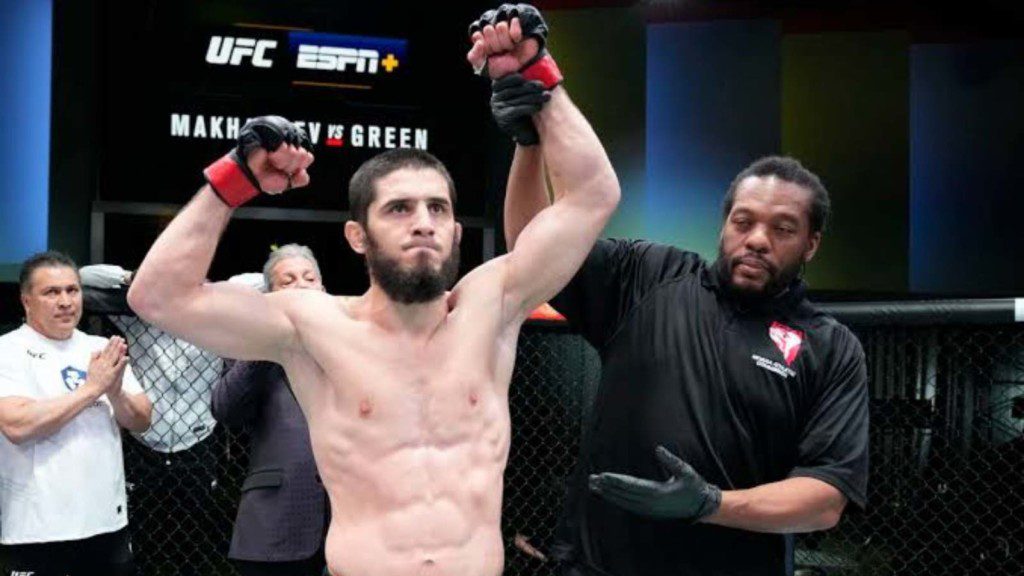 Islam Makhachev after his 10th consecutive win in the UFC