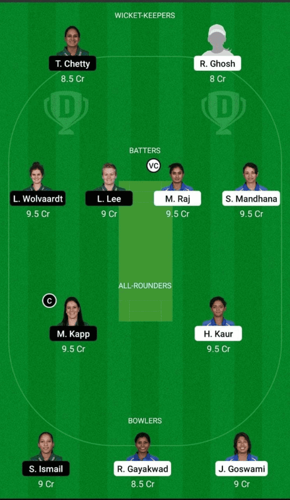 Dream 11 Fantasy Team 1 For IND-W vs SA-W